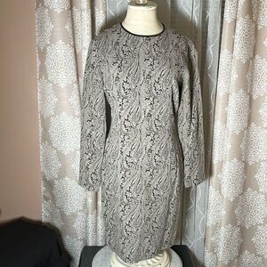 Talbots Petites Size 8 Long Sleeve Fully Lined Paisley Dress 🌸